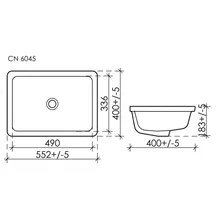 Раковина встраиваемая Ceramica Nova Element 55х40 белая CN6045